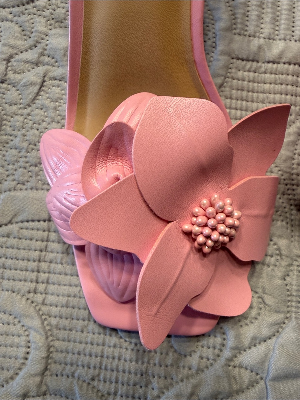 a new day Pink Floral Ankle-Strap Open-Toe Heels NWOT - Picture 4 of 5
